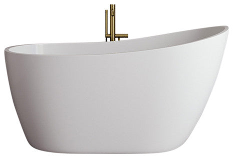 55" Streamline NDR-342-12-BBR Freestanding Tub, Tray, Drain in Brushed Brass