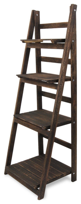 Finnigan Wood Stand, 4 Shelves, Brown