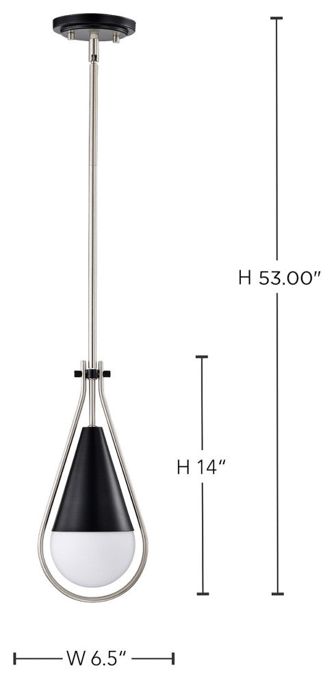 Admiral 1 Light Pendant, 6"