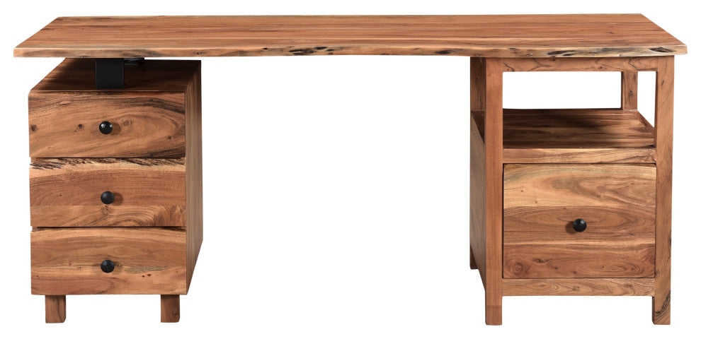 Stafford 2-piece Live Edge Solid Wood Desk Set