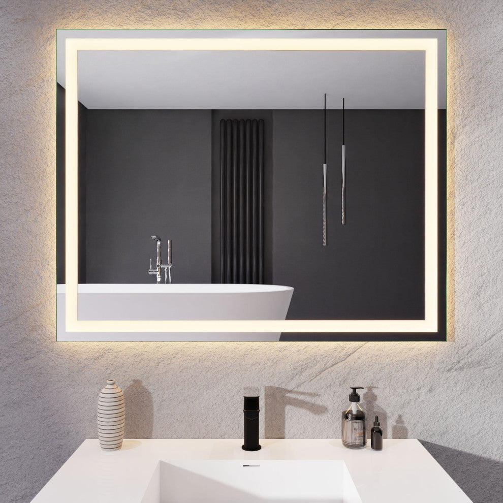 ANZZI 32" x 40" LED Front Lighting Bathroom Mirror With Defogger