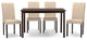 Andrew Contemporary Espresso Wood Beige Fabric 5-Piece Dining Set