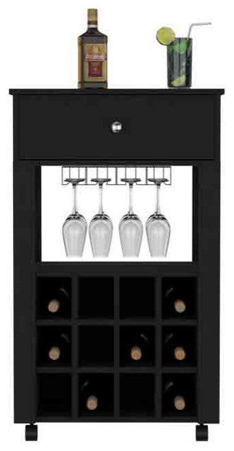Bar Cart Bayamon, Living Room, Black