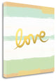 "Love Stripes - Mint Gold" By Linda Woods, Giclee Print on Gallery Wrap Canvas