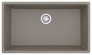 Karran QU-812 Undermount 32.5" Single Bowl Quartz Kitchen Sink, Concrete