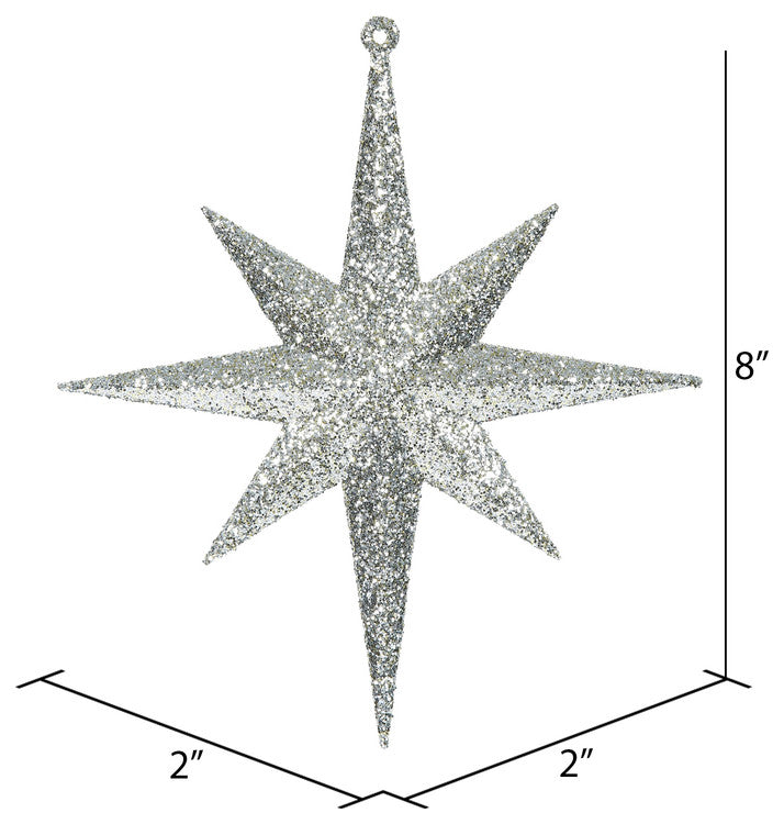 Vickerman M167238 8" Champagne Iridescent Glitter Bethlehem Christmas Ornament