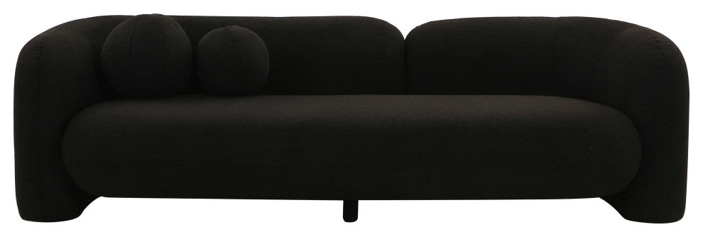 Amelie Faux Fur Sofa, Black