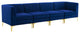 Triumph Channel Tufted Performance Velvet 4-Seater Sofa - Navy