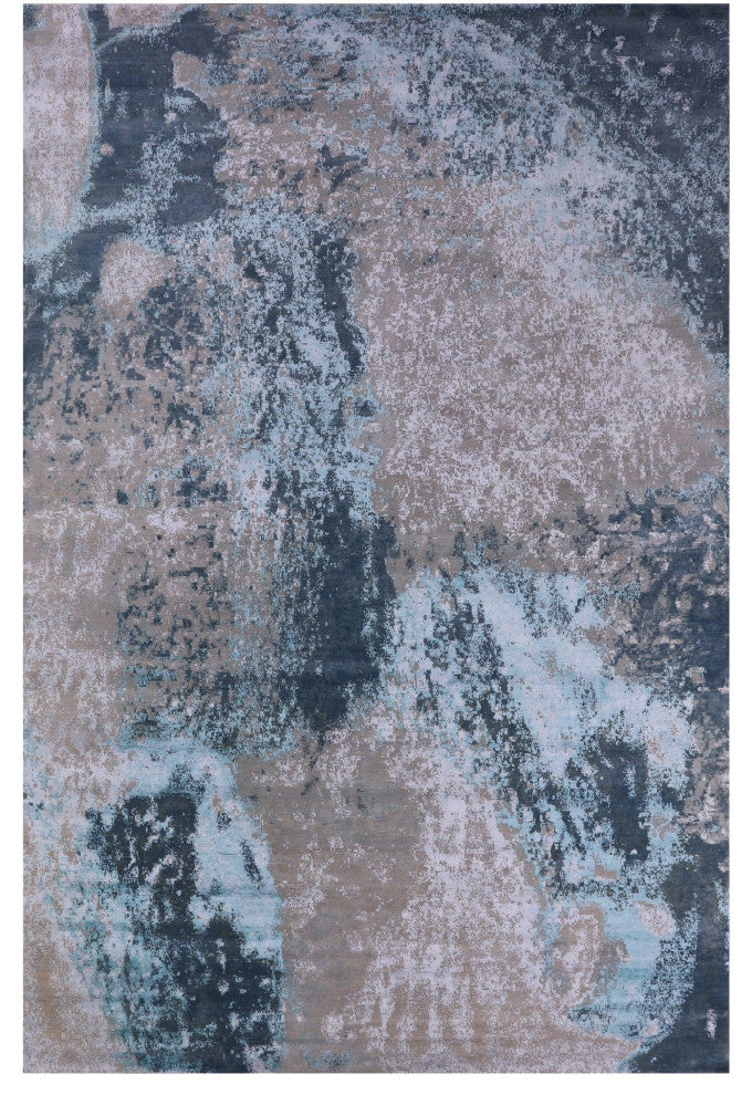 Modern Hand Knotted Wool and Silk Rug 12' 0" X 18' 3" Q7117