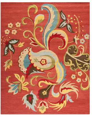 Safavieh Blossom Blm680B Floral Rug, Rust/Multi, 6'0"x6'0" Round