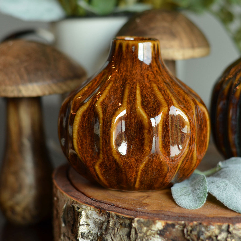 3 Piece Reactive Glazed Vase Set