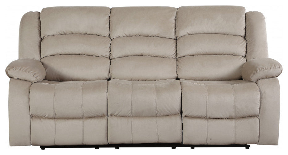 120" Contemporary Beige Fabric Sofa Set