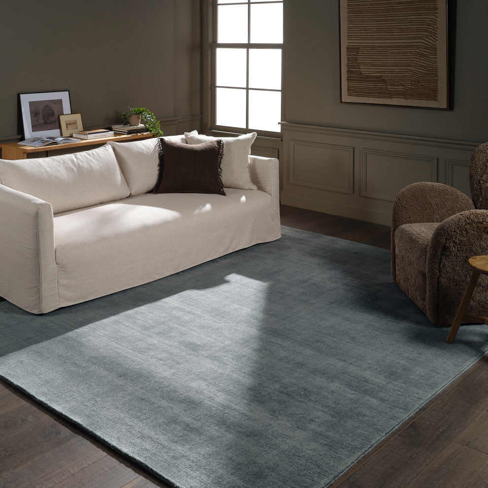 Jaipur Living Arcus FTR08 Handmade Solid Blue Area Rug, 9'6"x13'6"