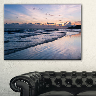 "Blue Sunset Sea Waves Thailand" Oversized Beach Wall Art, 1 Panel, 60"x28"