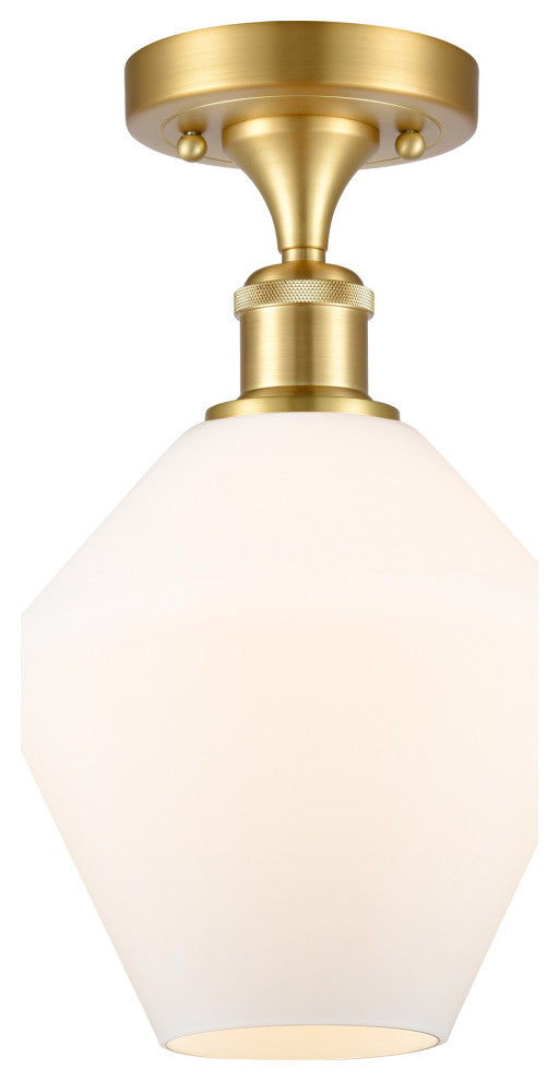 Innovations 516-1C-SG-G651-8 1-Light Semi-Flush Mount, Satin Gold