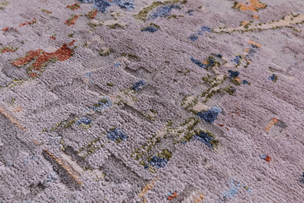 7' 11" X 9' 10" Persian Sickle Leaf Design Hand Knotted Wool & Silk Rug - Q15805