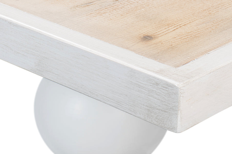 108 White Rectangular Trestle Dining Table for 8 People