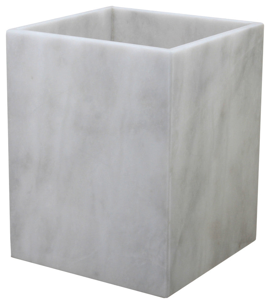 Myrtus Collection Pearl White Marble Waste Bin