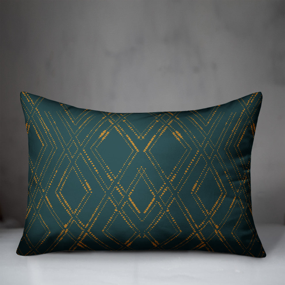 Blue and Gold Diamond 20x14 Spun Poly Pillow