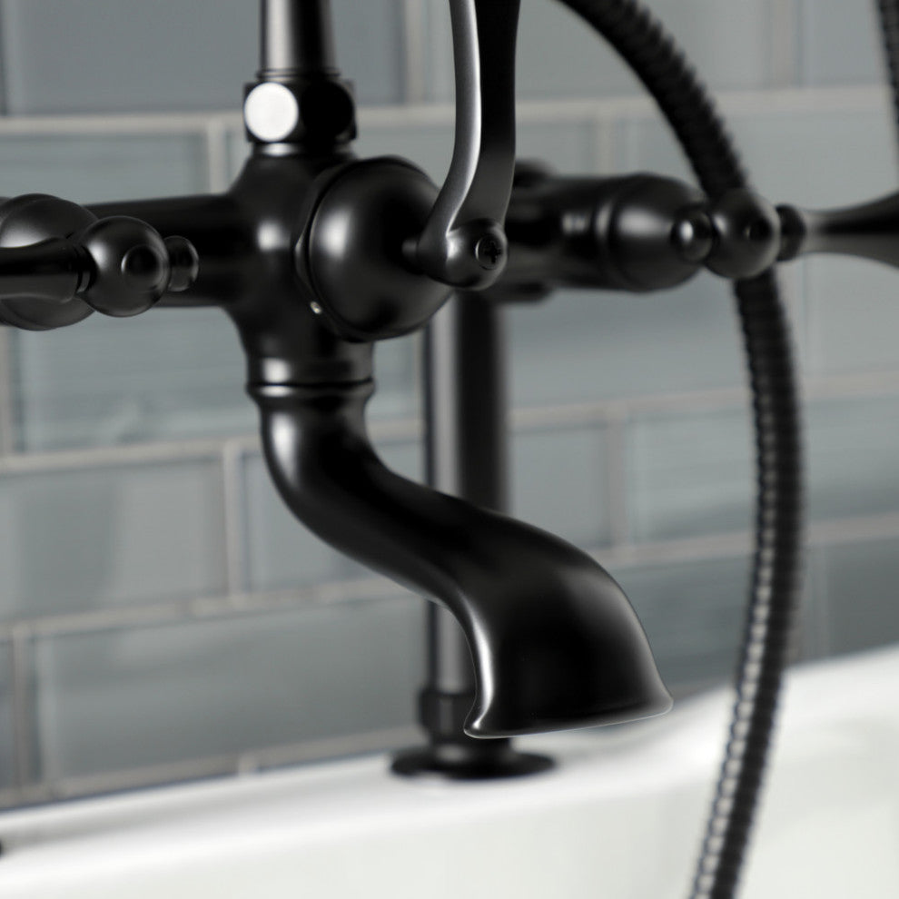 AE103T0 Deck Mount Clawfoot Tub Faucet, Matte Black