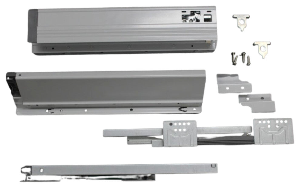 Soft Close Side Mount Drawer Slide Gray Matte, 18", 1 Pair