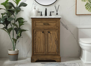 Elegant Decor VF15024DW 24" Single Bathroom Vanity, Driftwood