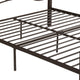 Hallie Contemporary Iron King Bed Frame, Hammered Copper