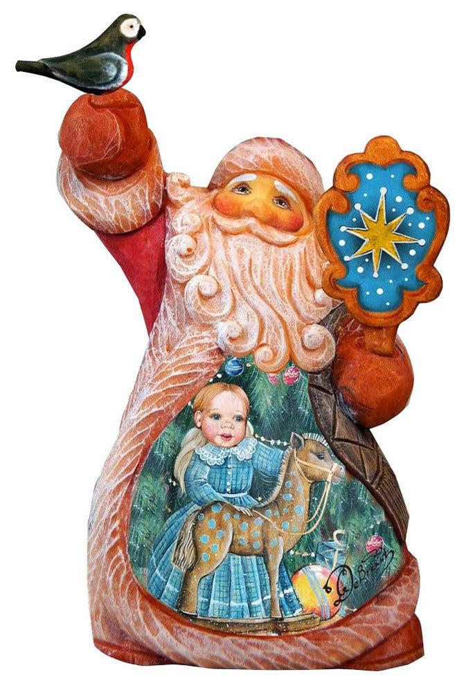 Hand Painted Rocking Horse Tiny Tale Santa Figurine