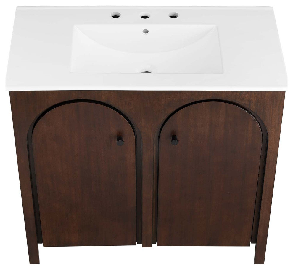 Appia 36" Bathroom Vanity - Walnut White