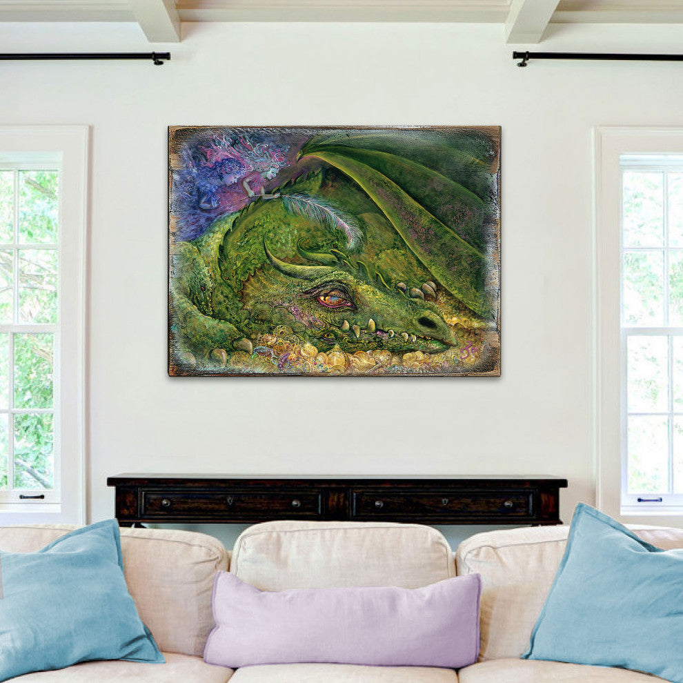 Never Tickle A Sleeping Dragon Wall and Table Top Wooden Decor, 12x9