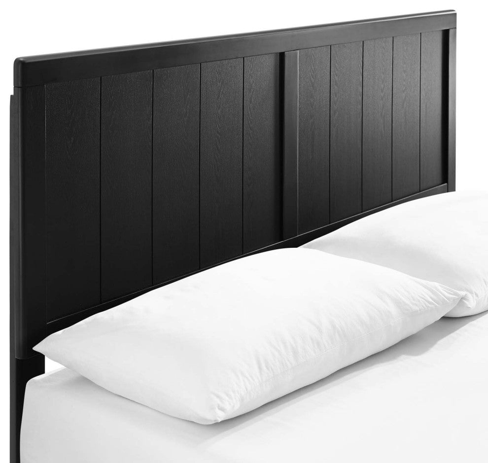 Alana King Wood Platform Bed With Splayed Legs MOD-6620-BLK