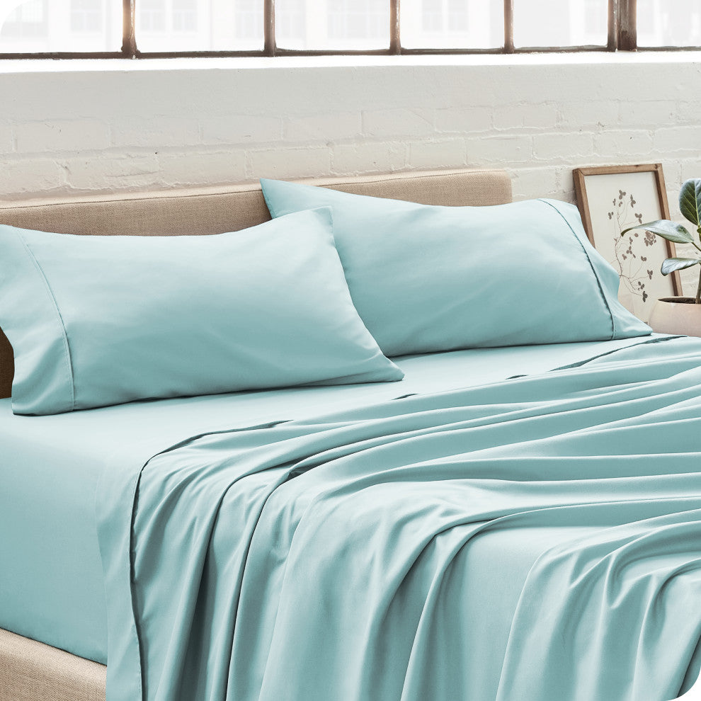 Bare Home Microfiber Pillowcases - Set of 2, Light Blue, King
