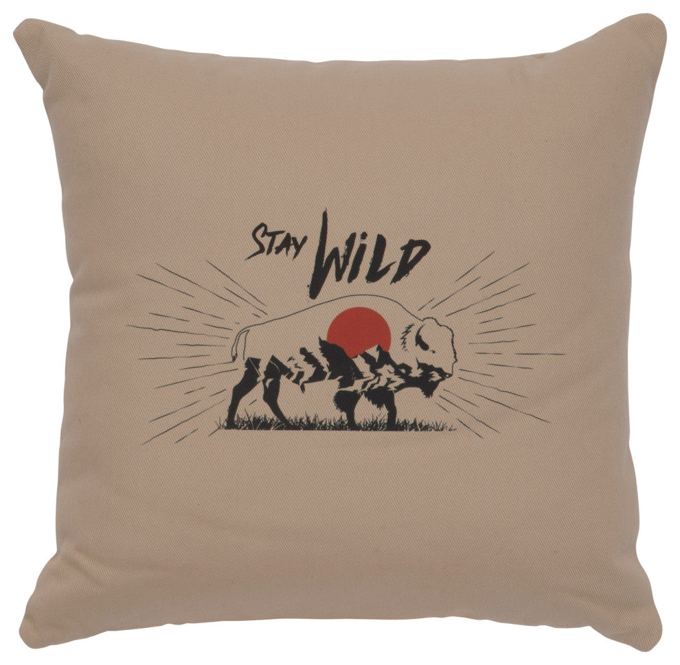 Image Pillow 16x16 Stay Wild Cotton Alabaster