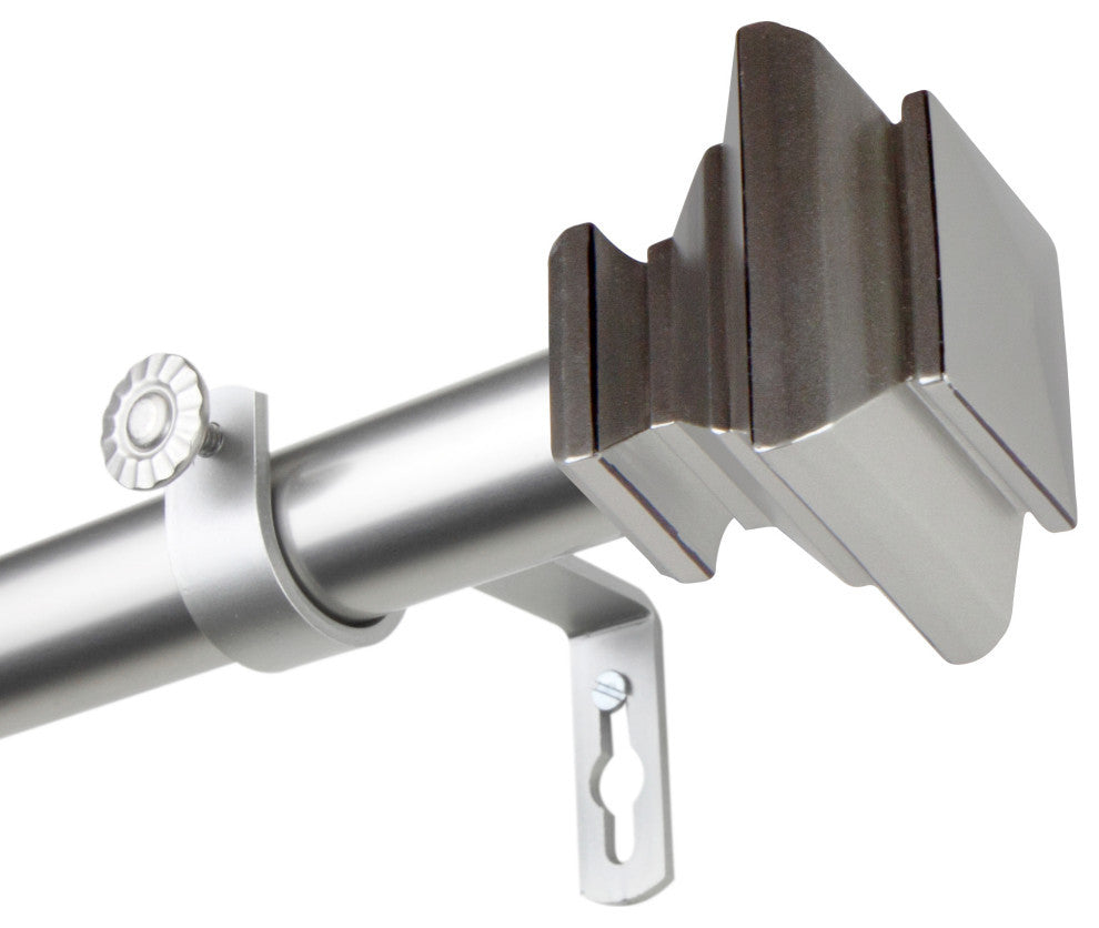 Helen 1" Curtain Rod, Satin Nickel, 28-48"