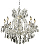Elegant Maria Theresa Dining Room Light, Chrome Finish With Royal Cut Crystal