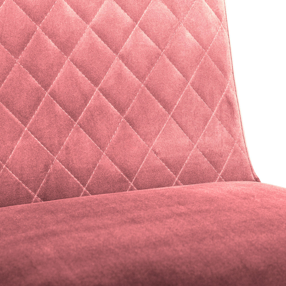 Napoli Pink Velvet and Black Leg Accent Dining Chair- Set of 2