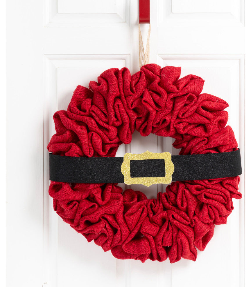 18"D Christmas Red With Belt Fabric Wreath
