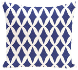 Lattice Kravitz Geometric Print Pillow, Blue Suede, 20"x20"