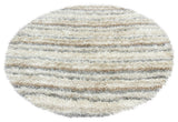 Kubu Striped Area Rug, Ivory, 7'9" Round