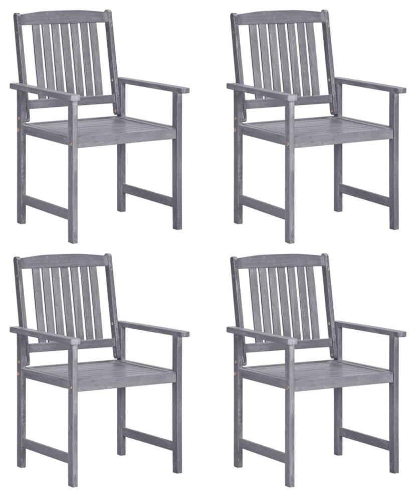 Vidaxl Director's Chairs 4-Piece Solid Acacia Wood Gray