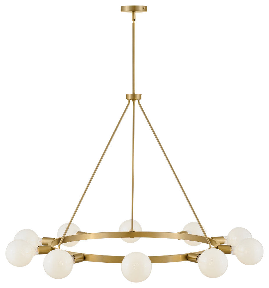 Lark Orla 24" Large Single Tier Chandelier, Lacquered Brass