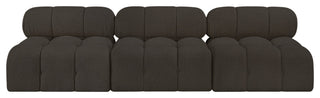 Ames Boucle Fabric Modular Sofa, Brown, 3-Piece: 3 Armless Chair