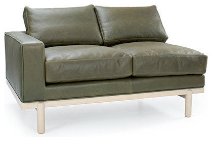 Cantor Left Arm Leather Sofa, Finish: Dove, Leather: Fern