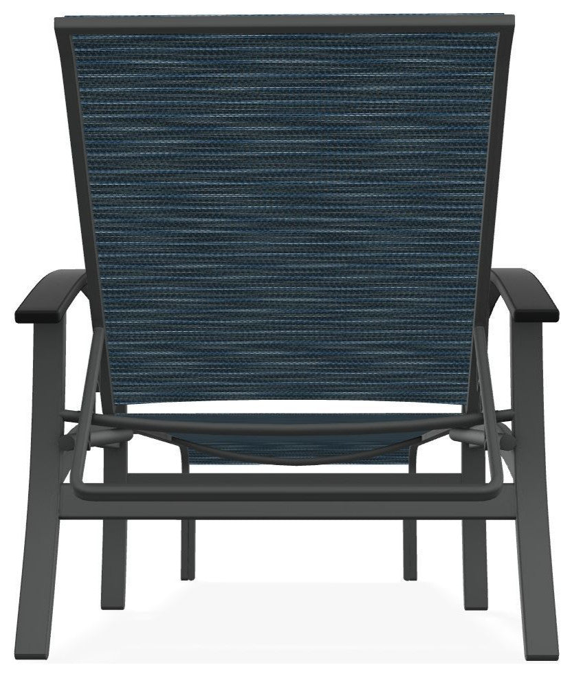 Belle Isle Sling 4-Position Outdoor Chaise Lounge, Nimbus Ocean/Graphite