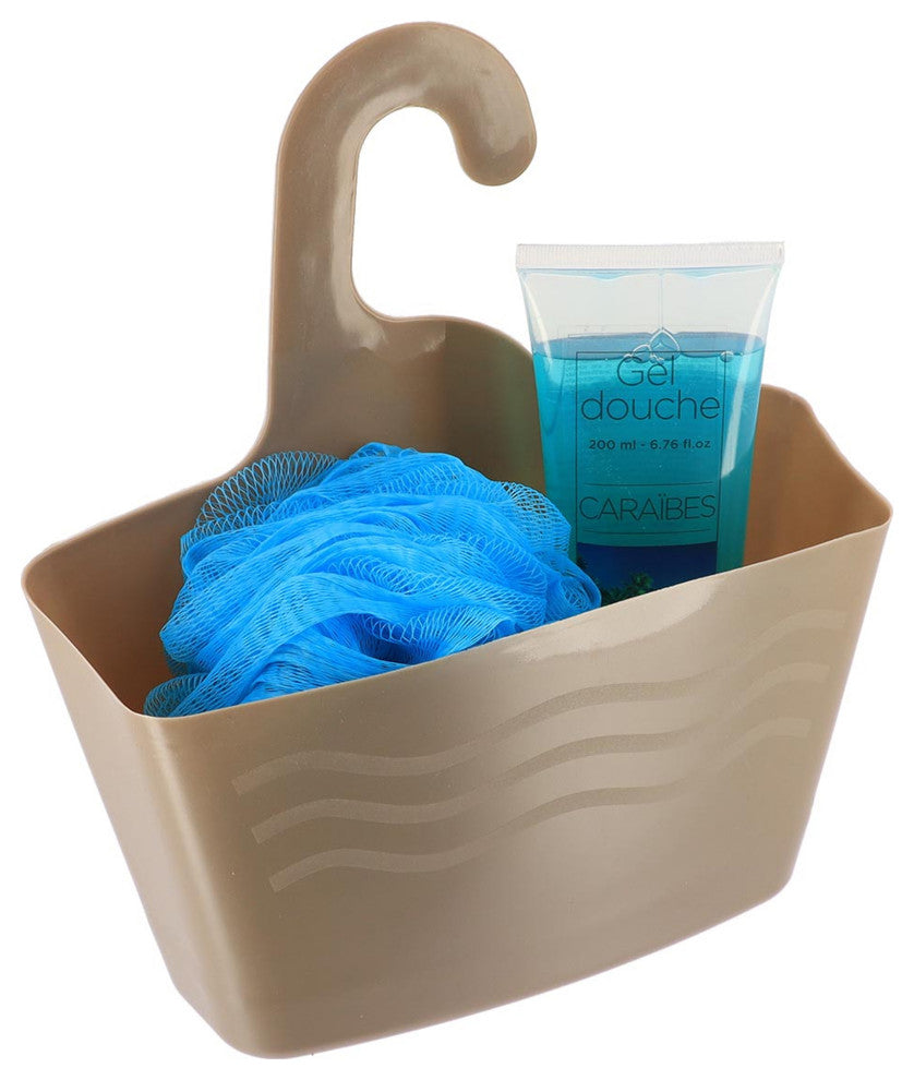 Hanging Shower Caddy Organizer Plastic Basket, Taupe