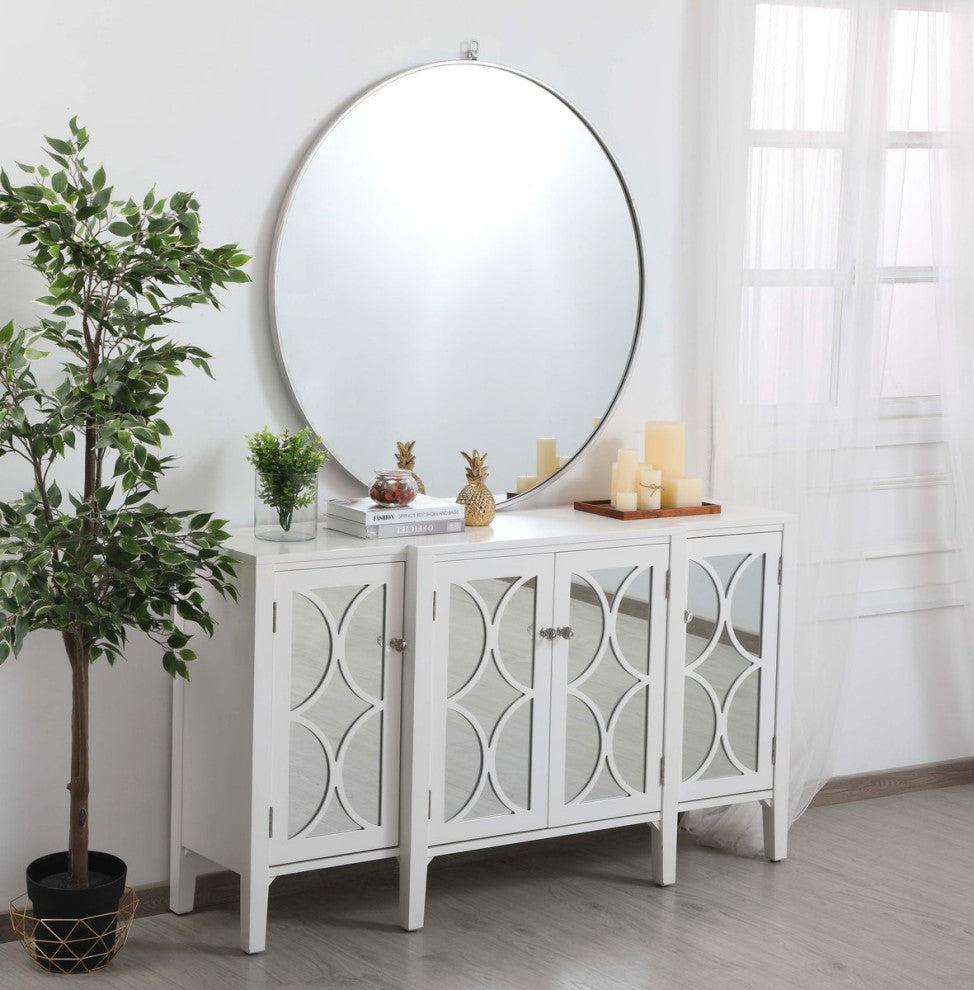 Magnus 60" Mirrored Credenza, White