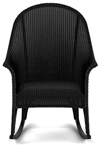 Lloyd Flanders All Seasons High Back Porch Rocker, Padded Seat, Ebony