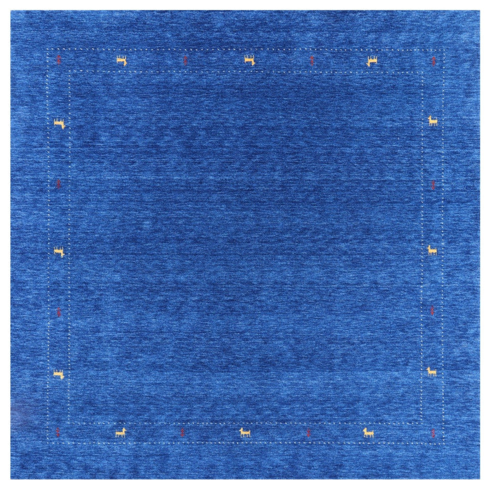 9' Square Persian Gabbeh Hand Knotted Wool Rug Q4347