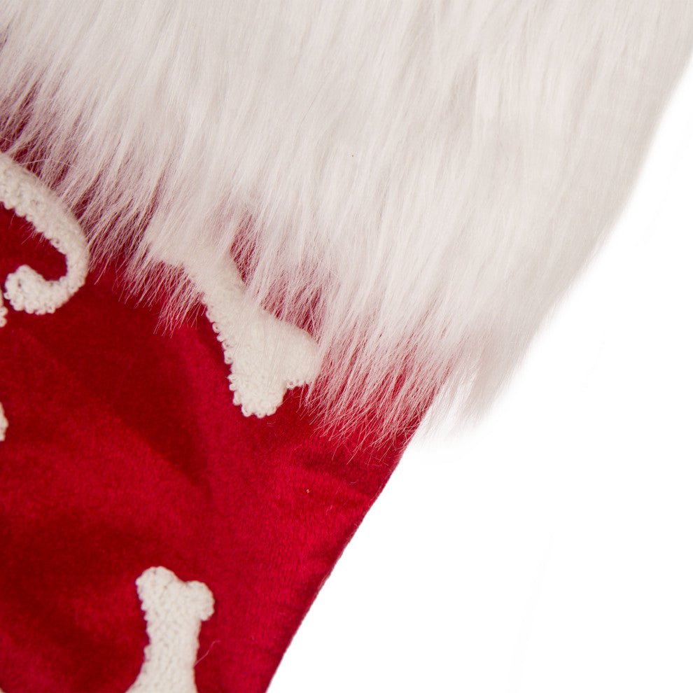 Velvet Christmas Stocking With Plush Cuff- Good Dog,Set of 2