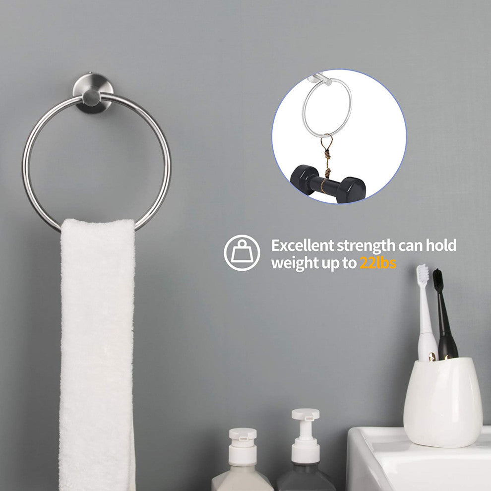6-Piece Wall Mounted Bathroom Hardware Set, Brushed Nickel